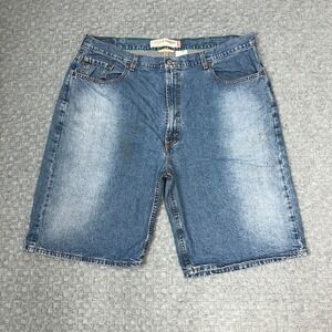 Levis 569 Shorts Mens 42 Blue Loose Straight Medium Wash Denim Jorts Baggy Norm